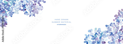 水彩画。水彩タッチの紫陽花イラスト。紫陽花の梅雨イラスト。ベクターアート。
Watercolor painting. Watercolor-style illustration of hydrangeas. Illustration of hydrangeas during the rainy season. Vector art.