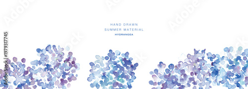 水彩画。水彩タッチの紫陽花イラスト。紫陽花の梅雨イラスト。ベクターアート。
Watercolor painting. Watercolor-style illustration of hydrangeas. Illustration of hydrangeas during the rainy season. Vector art.