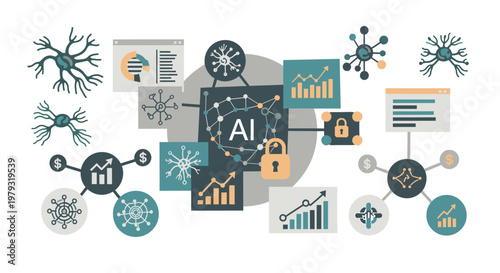 A clean, modern graphic illustrating a network's growth and potential for financial returns, ideal for business reports and marketing materials showca