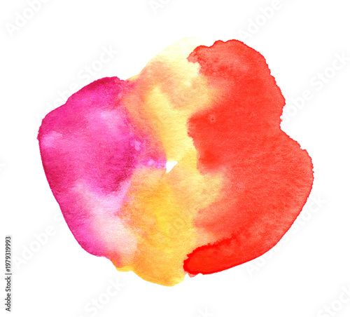 Abstract colorful hand painted watercolor shape as a background for logo or text	