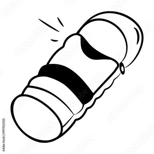 Hand drawn style icon depicting a sleeping bag