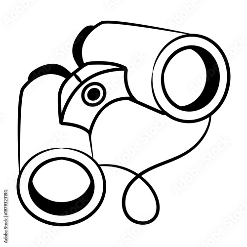 Doodle style icon showing a binocular
