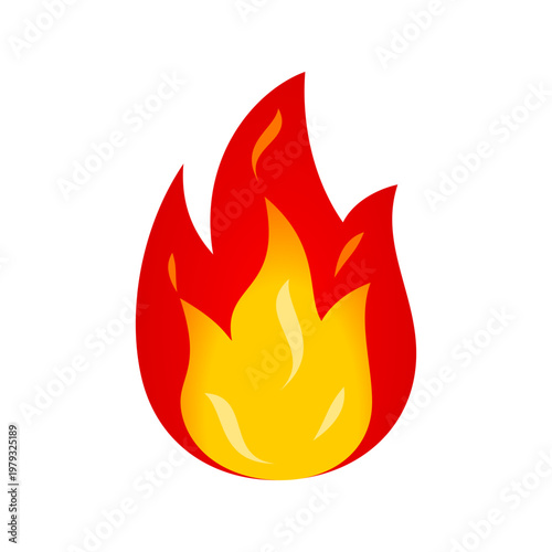 Red and yellow fire flame icon vector design