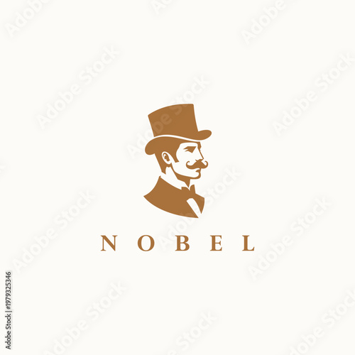 Vintage Gentleman Noble Elegant Logo Vector Illustration