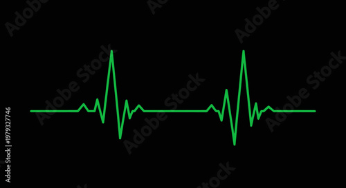 Minimalist representation of vital signs displayed against a stark black background, vector graphic