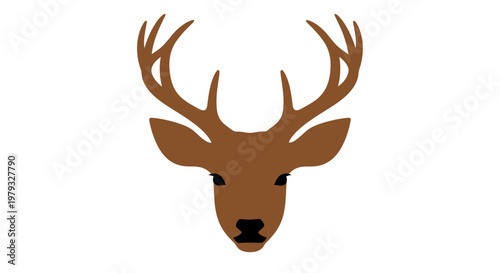 Minimalist Stag Head Illustration Against a White Backdrop Depicting Nature's Beauty