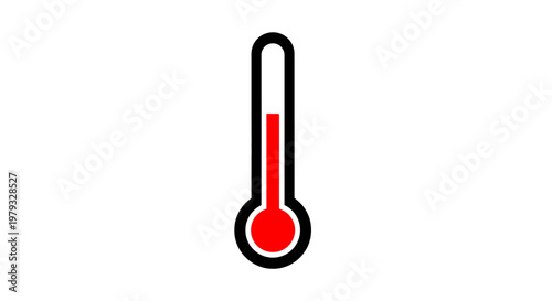 Thermometer illustration signifying heat or temperature reading against a white backdrop