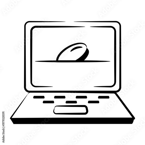 Doodle style icon showing an online donation
