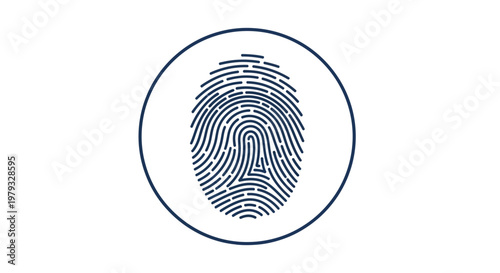 Unique fingerprint design, an icon of individuality, security, identity, verification, and