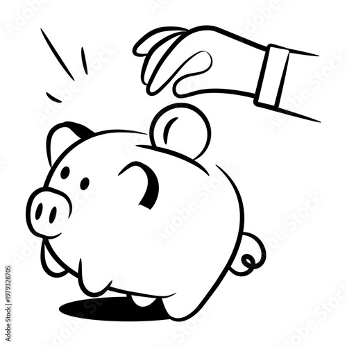 Hand drawn style icon of a fund savings