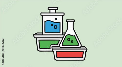 chemical laboratory glassware vector