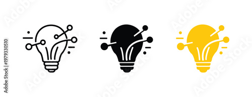 Light Bulb Technology Connection Vector Icons