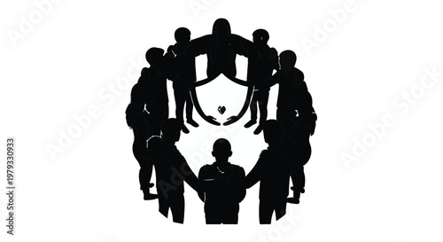 Diverse group of people forming a circle, symbolizing unity and community support