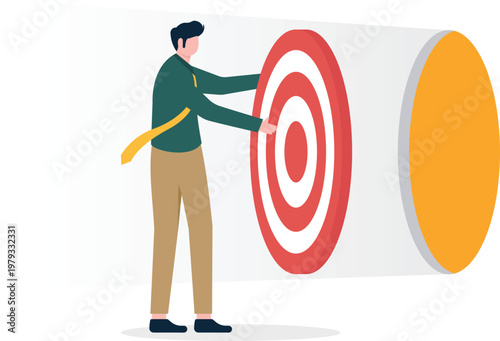 Professional looking at a target board through a light tunnel