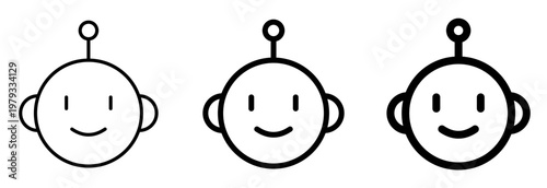 AI Robot Assistant Icon. Smart Bot Helper, Artificial Intelligence Support Concept