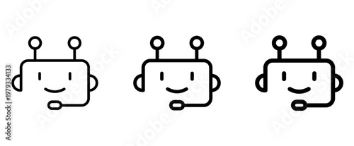 AI Robot Assistant Icon. Smart Bot Helper, Artificial Intelligence Support Concept