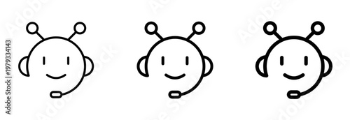 AI Robot Assistant Icon. Smart Bot Helper, Artificial Intelligence Support Concept