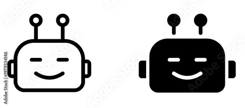 AI Robot Assistant Icon. Smart Bot Helper, Artificial Intelligence Support Concept