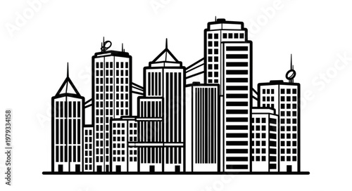 City Skyline Urban Buildings.