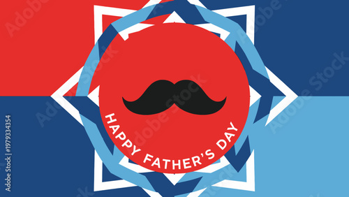 Black Mustache Fathers Day Greeting Card Design.