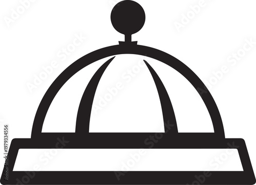 Food serving cloche icon restaurant service hospitality and catering vector symbol