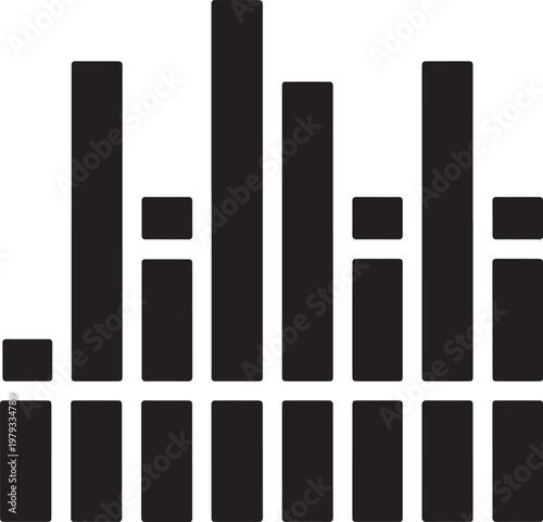 Abstract bar chart icon data analytics histogram and statistics visualization vector design