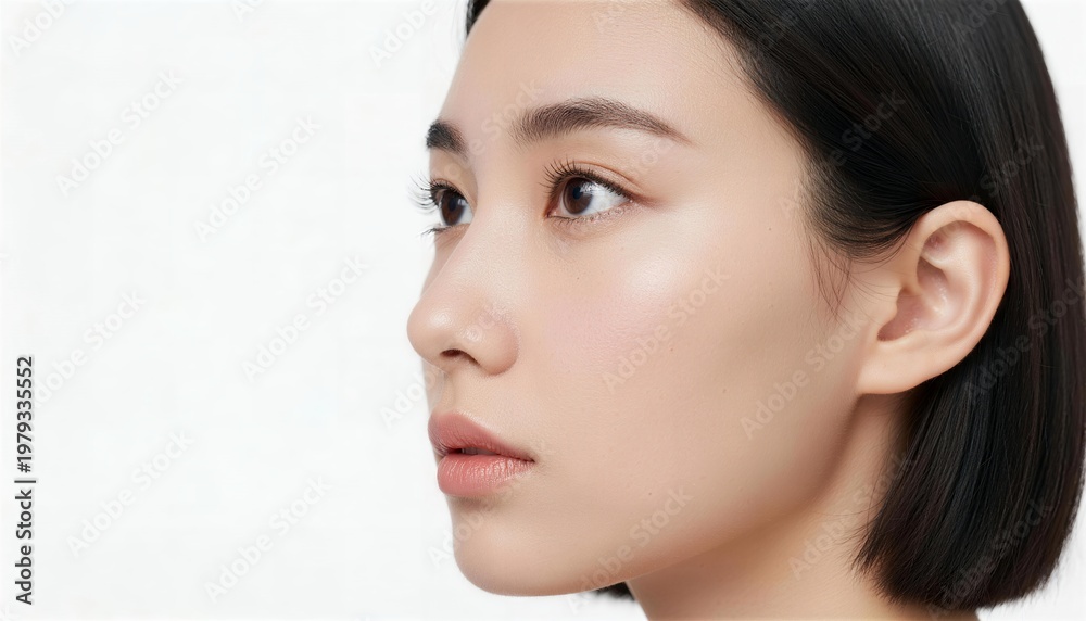 Obraz premium 美しい肌を持つ若い女性の横顔のクローズアップ
