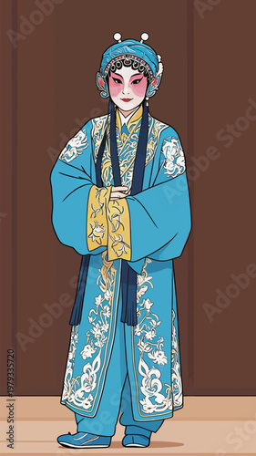 Chinese Peking Opera Female Character Illustration