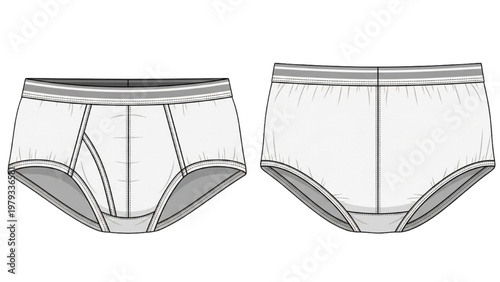 Vector CAD drawing of men's underwear designs
