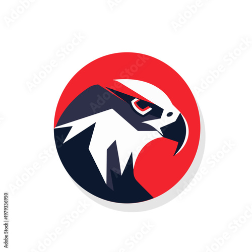 Geometric falcon head logo design on white background , falcon logo for business or corporate. 