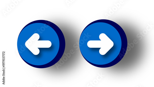 Blue navigation arrow buttons set vector icon illustration