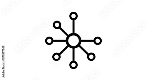 Abstract Network Connection Hub with Multiple Nodes.