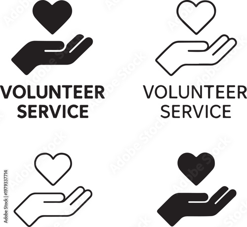 Isolated Volunteer Service Promotion Design, Volunteer Service Promotion Design icon, Volunteer Service Promotion Design vector, community service concept, nonprofit volunteer campaign