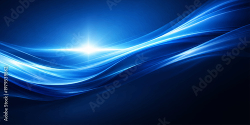 Abstract blue wave background featuring a futuristic design with flowing lines and digital energy patterns in a wavy motion