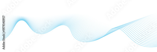 Abstract blue smooth waves on white background.Vector illustration.
