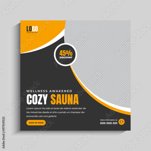 Sauna Service Social Media Instagram Post Banner Template