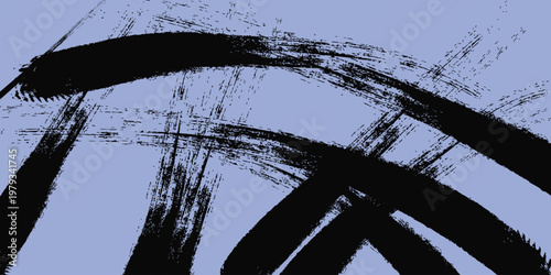 Abstract expressionism bold brushstrokes and dynamic composition in blue and black