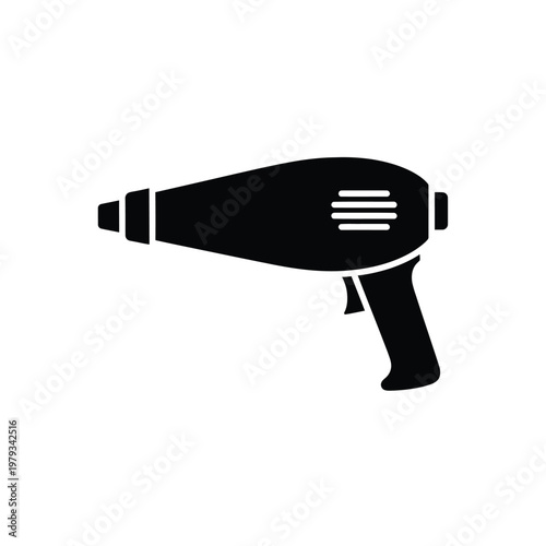 Black Hair Dryer Icon.