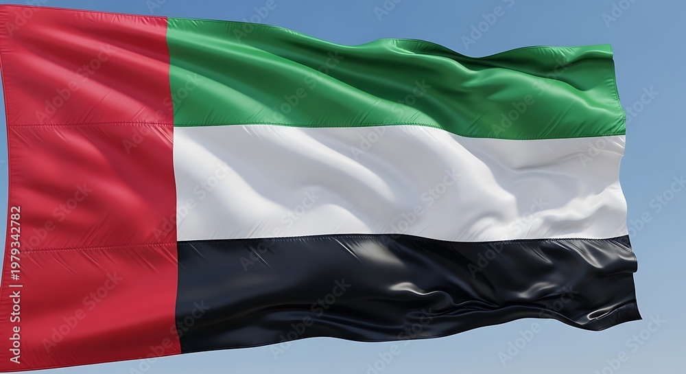 Obraz premium United Arab Emirates flag waving in the wind