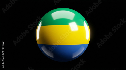 Free Download Gabon flag sphere with a black background national celebration identity illustration patriotism republic tricolor isolated background politics government diplomacy genealogy heritage - GFXLoad