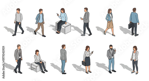 People are standing and sitting in various positions on a plain surface