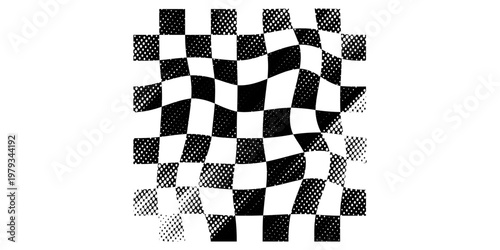 Racing flag grunge design of vector car race sport, auto rally and motocross.