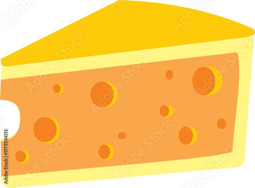 illustration slide cheese with multiple circular holes typical of Swiss cheese