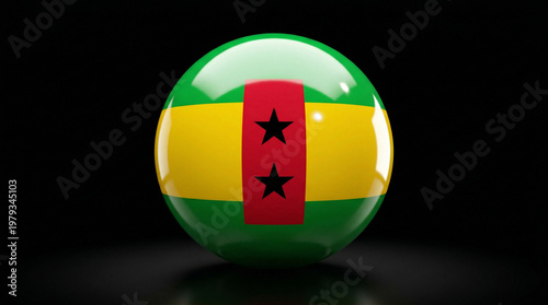 Sao tome and principe flag sphere on black background with national pride national symbol republic heraldry patriotism government territory sovereignty diplomacy international identity Free Download Sao tome and principe flag sphere on black background with national pride national symbol republic heraldry patriotism government territory sovereignty diplomacy international identity - GFXLoad