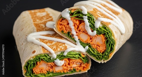 Delicious Chicken Wrap with Sauce.