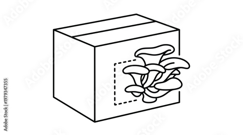 Box with sprouting plant illustration on side.