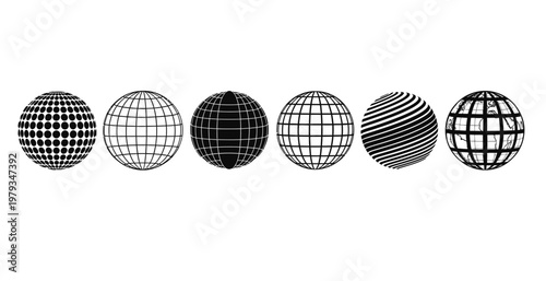 Six abstract egg shaped designs with varied black and white patterns