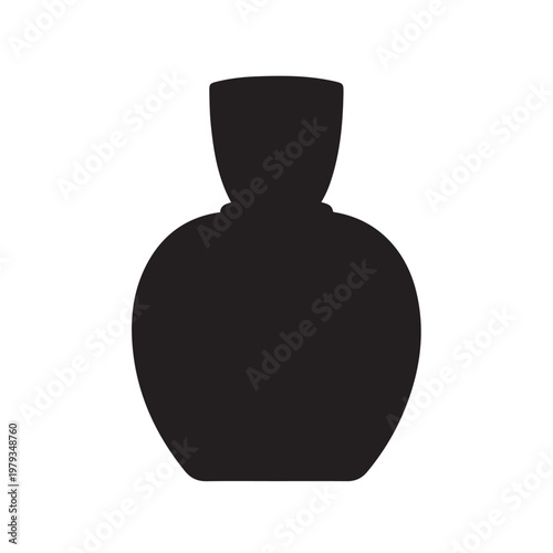 Black perfume bottle silhouette vector flat illustration design.