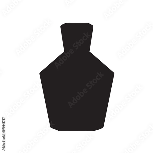 Black perfume bottle silhouette vector flat illustration design.
