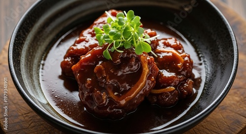 Braised Beef in Red Wine Sauce.
